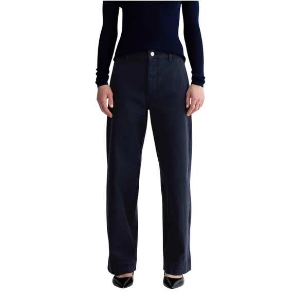 Everlane The Utility Wide-Leg Trouser Pant. Dark Blue Navy Size 2 #1637 - Picture 1 of 9